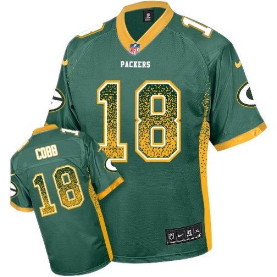 Men's Nike Green Bay Packers 18 Randall Cobb Elite Green Drift Fashion NFL Jersey