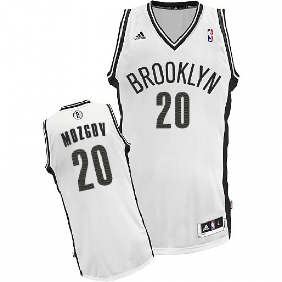 Men's Adidas Brooklyn Nets 20 Timofey Mozgov Swingman White Home NBA Jersey