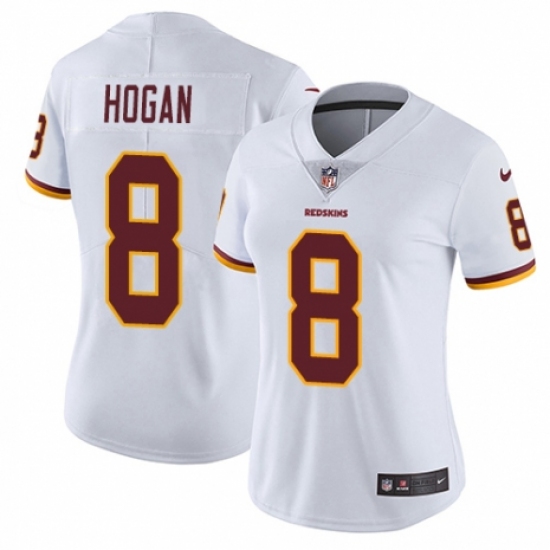 Women's Nike Washington Redskins 8 Kevin Hogan White Vapor Untouchable Limited Player NFL Jersey