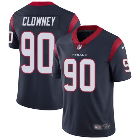 Men's Nike Houston Texans 90 Jadeveon Clowney Limited Navy Blue Team Color Vapor Untouchable NFL Jersey