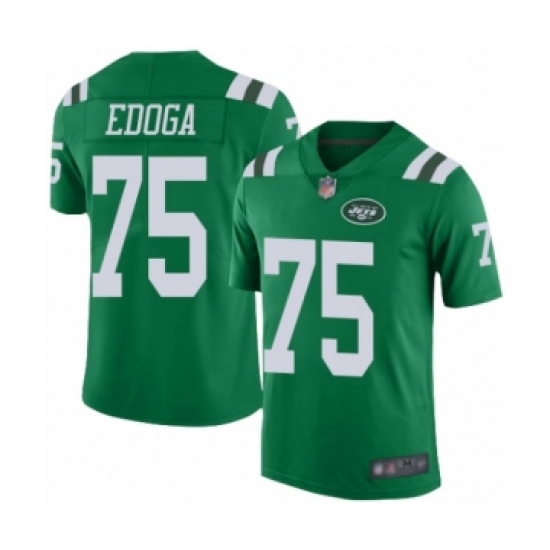 Youth New York Jets 75 Chuma Edoga Limited Green Rush Vapor Untouchable Football Jersey