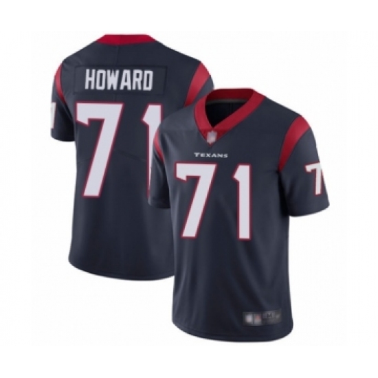 Men's Houston Texans 71 Tytus Howard Navy Blue Team Color Vapor Untouchable Limited Player Football Jersey