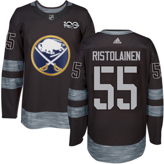 Men's Adidas Buffalo Sabres 55 Rasmus Ristolainen Premier Black 1917-2017 100th Anniversary NHL Jersey