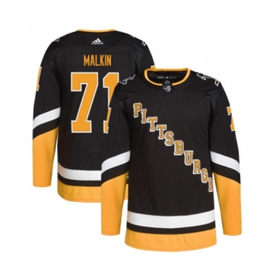 Men's Pittsburgh Penguins 71 Evgeni Malkin 2021-2022 Black Stitched Jersey