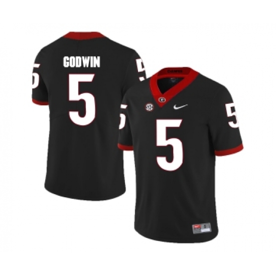 Georgia Bulldogs 5 Terry Godwin Black College Football Jersey