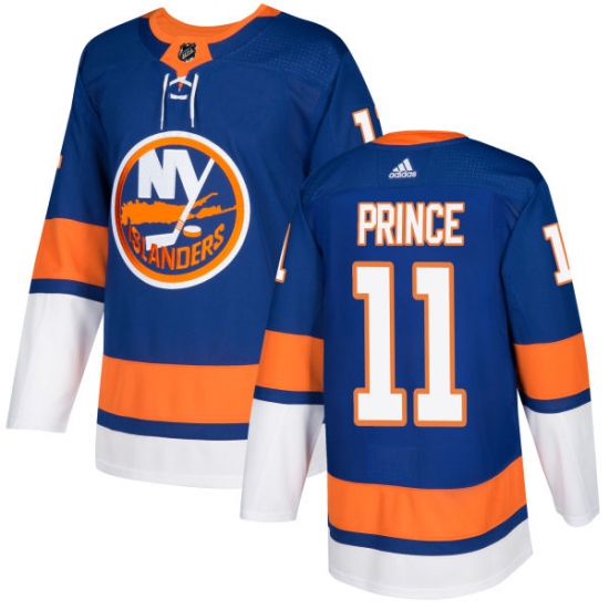 Men's Adidas New York Islanders 11 Shane Prince Premier Royal Blue Home NHL Jersey