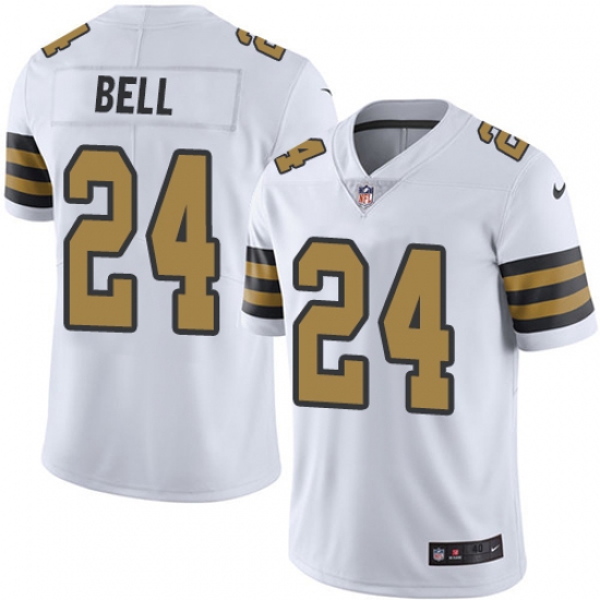 Men's Nike New Orleans Saints 24 Vonn Bell Limited White Rush Vapor Untouchable NFL Jersey