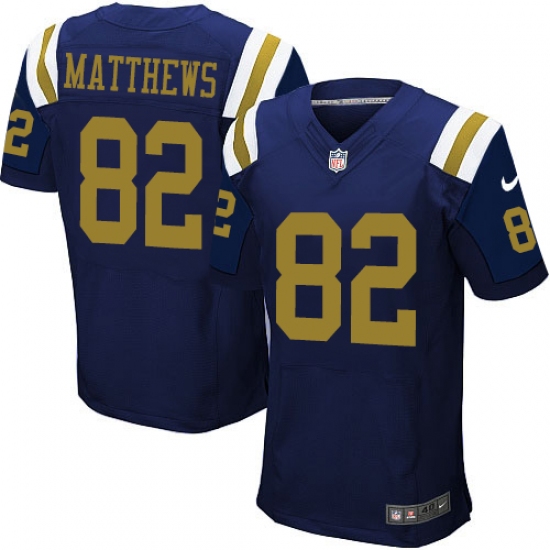 Men's Nike New York Jets 82 Rishard Matthews Elite Navy Blue Alternate NFL Jersey