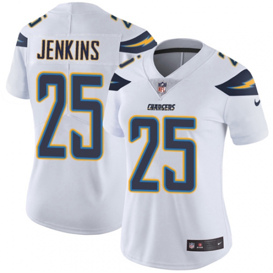 Women's Nike Los Angeles Chargers 25 Rayshawn Jenkins White Vapor Untouchable Limited Player NFL Jersey