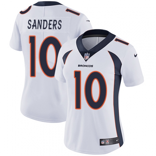 Women's Nike Denver Broncos 10 Emmanuel Sanders Elite White NFL Jersey