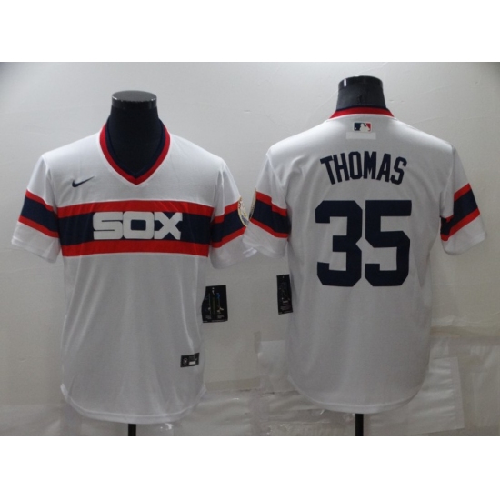 Men's Chicago White Sox 35 Frank Thomas White Nike Throwback Jersey