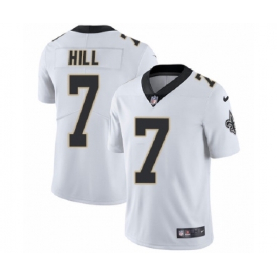 Men's Nike New Orleans Saints 7 Taysom Hill White Vapor Untouchable Limited Player NFL Jersey