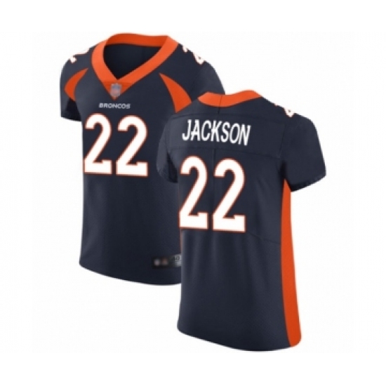 Men's Denver Broncos 22 Kareem Jackson Navy Blue Alternate Vapor Untouchable Elite Player Football Jersey