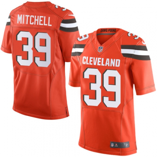 Men's Nike Cleveland Browns 39 Terrance Mitchell Elite Orange Alternate NFL Jersey