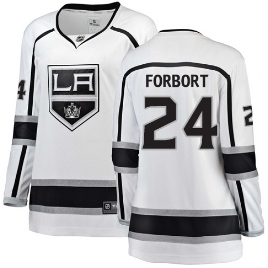 Women's Los Angeles Kings 24 Derek Forbort Authentic White Away Fanatics Branded Breakaway NHL Jersey