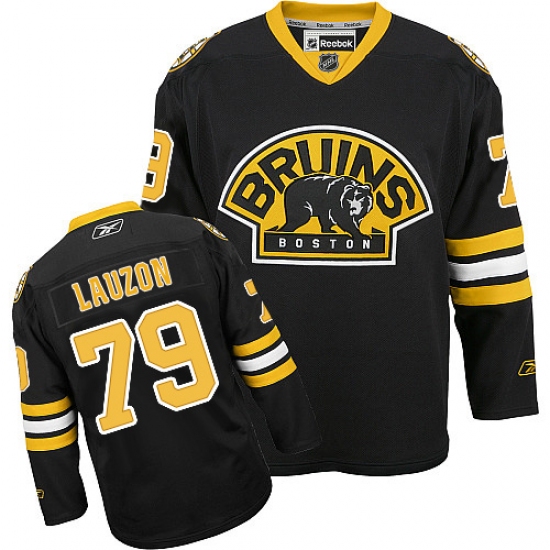 Youth Reebok Boston Bruins 79 Jeremy Lauzon Authentic Black Third NHL Jersey