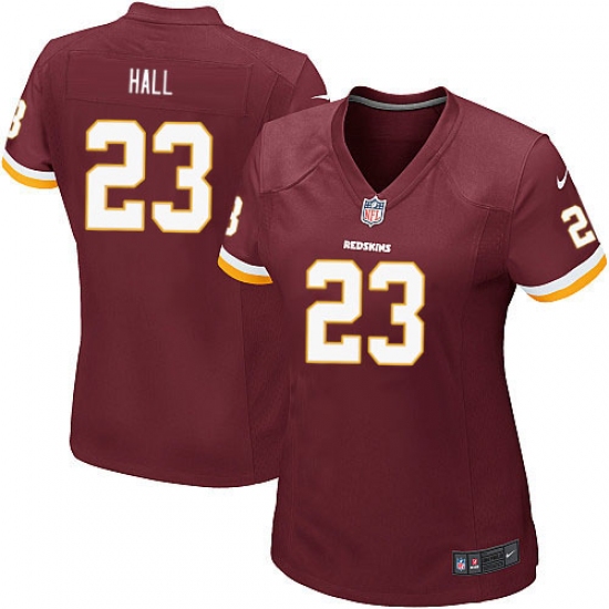 Women's Nike Washington Redskins 23 DeAngelo Hall Game Burgundy Red Team Color NFL Jersey