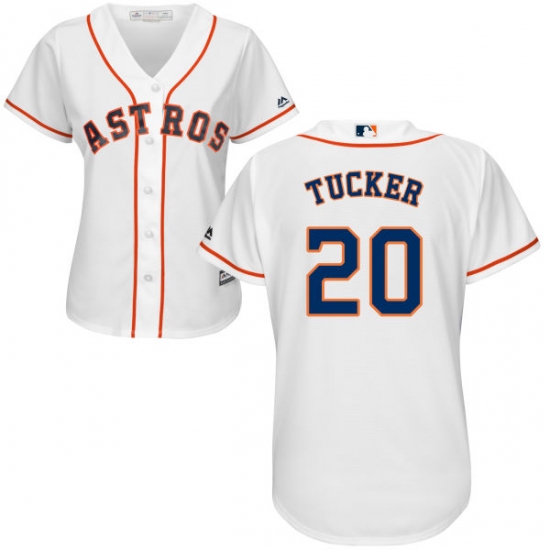 Women's Majestic Houston Astros 20 Preston Tucker Authentic White Home Cool Base MLB Jersey