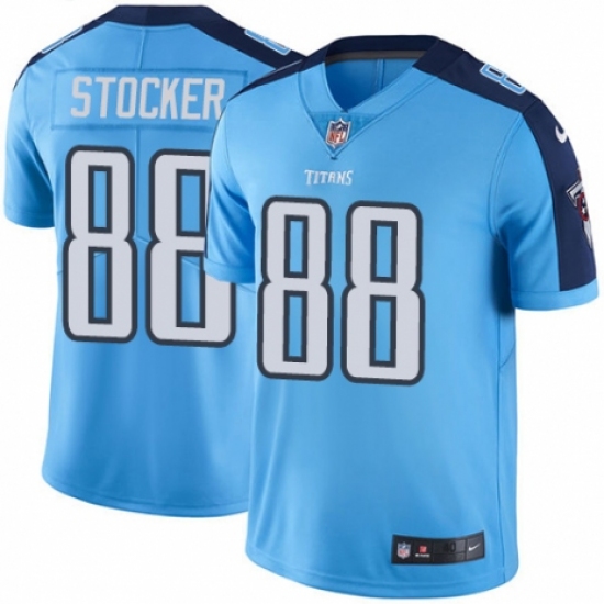 Men's Nike Tennessee Titans 88 Luke Stocker Elite Light Blue Rush Vapor Untouchable NFL Jersey