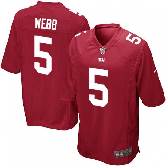 Men's Nike New York Giants 5 Davis Webb Game Red Alternate NFL Jersey