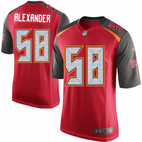 Men's Nike Tampa Bay Buccaneers 58 Kwon Alexander Game Red Team Color NFL Jersey