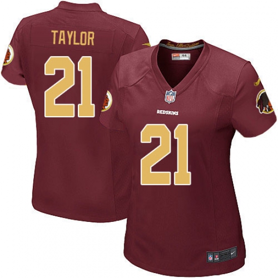 Women's Nike Washington Redskins 21 Sean Taylor Game Burgundy Red/Gold Number Alternate 80TH Anniversary NFL Jersey