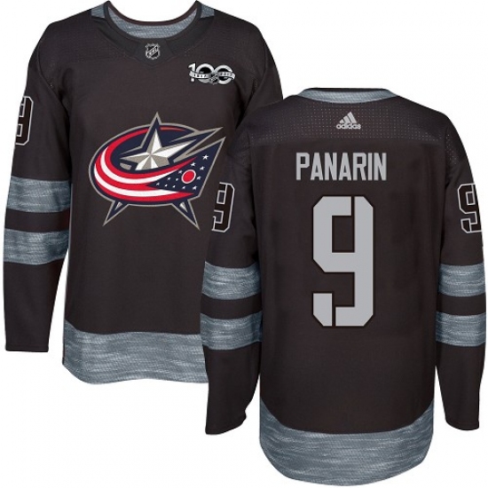 Men's Adidas Columbus Blue Jackets 9 Artemi Panarin Authentic Black 1917-2017 100th Anniversary NHL Jersey