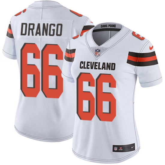 Women's Nike Cleveland Browns 66 Spencer Drango White Vapor Untouchable Limited Player NFL Jersey