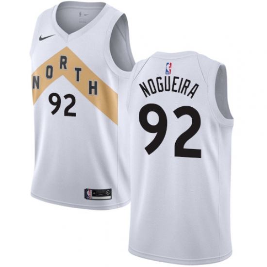 Youth Nike Toronto Raptors 92 Lucas Nogueira Swingman White NBA Jersey - City Edition