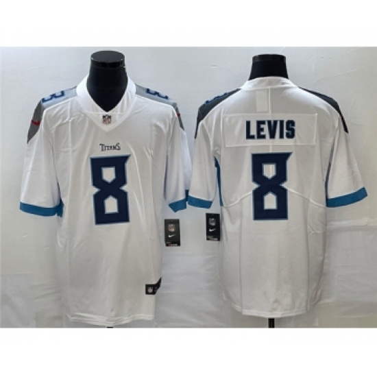 Men's Tennessee Titans 8 Will Levis White Vapor Untouchable Stitched Jersey