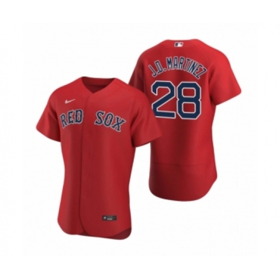 Men's Boston Red Sox 28 J.D. Martinez Nike Red Authentic 2020 Alternate Jersey