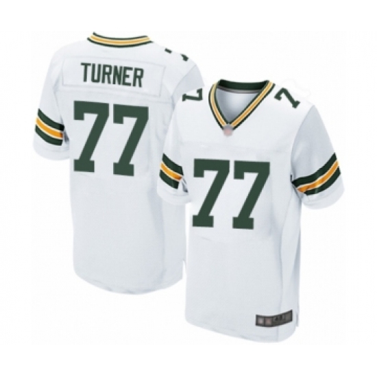 Men's Green Bay Packers 77 Billy Turner Elite White Football Jersey