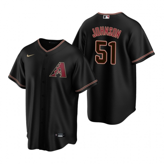 Men's Nike Arizona Diamondbacks 51 Randy Johnson Black Alternate Stitched Baseball Jersey