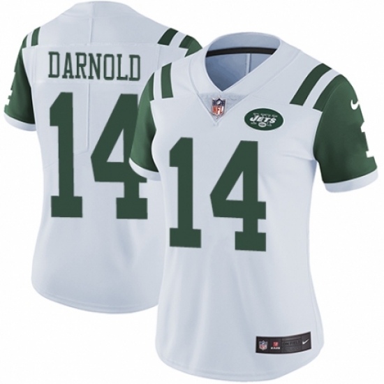 Women's Nike New York Jets 14 Sam Darnold White Vapor Untouchable Elite Player NFL Jersey