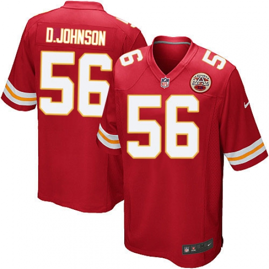 Men's Nike Kansas City Chiefs 56 Derrick Johnson Game Red Team Color NFL Jersey