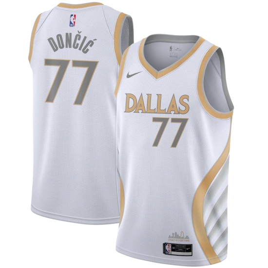 Men's Dallas Mavericks 77 Luka Doncic Nike White 2020-21 Swingman Player Jersey