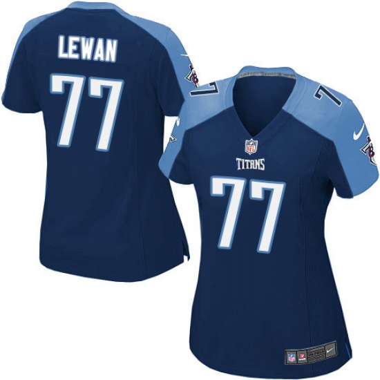 Women's Nike Tennessee Titans 77 Taylor Lewan Game Navy Blue Alternate NFL Jersey