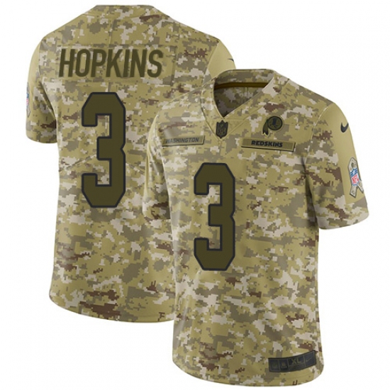 Youth Nike Washington Redskins 3 Dustin Hopkins Limited Camo 2018 Salute to Service NFL Jersey