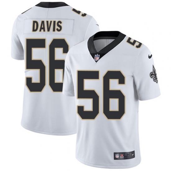 Youth Nike New Orleans Saints 56 DeMario Davis White Vapor Untouchable Limited Player NFL Jersey