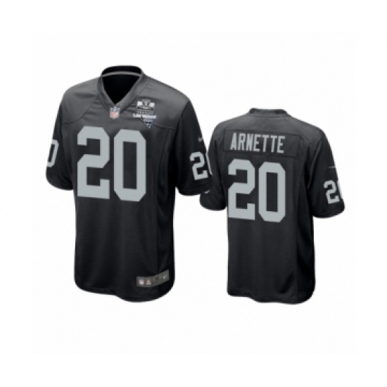 Men's Oakland Raiders 20 Damon Arnette Black 2020 Inaugural Season Game Jersey