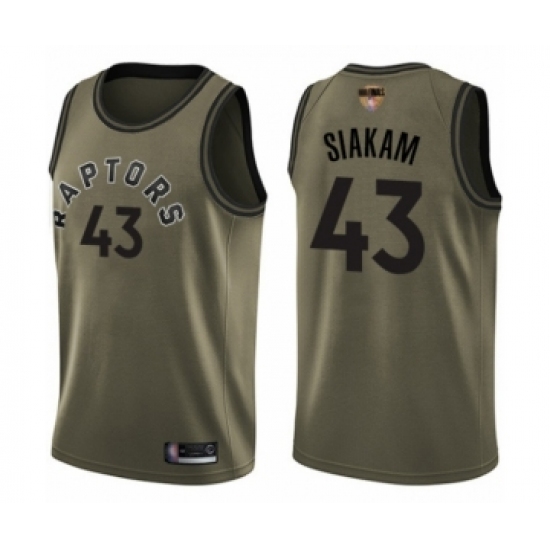 Men's Toronto Raptors 43 Pascal Siakam Swingman Green Salute to Service 2019 Basketball Finals Bound Jersey