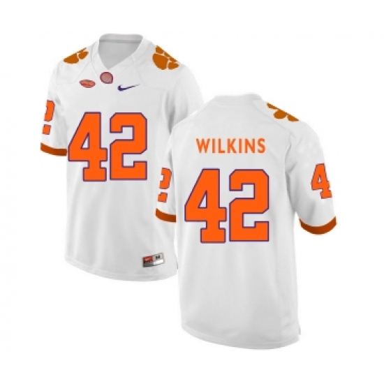 Clemson Tigers 42 Christian Wilkins WhiteCollege Football Jersey