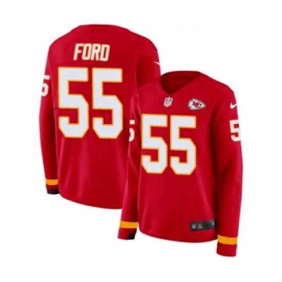 Women's Nike Kansas City Chiefs 55 Dee Ford Limited Red Therma Long Sleeve NFL Jersey