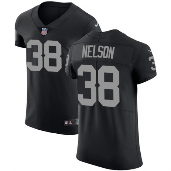 Men's Nike Oakland Raiders 38 Nick Nelson Black Team Color Vapor Untouchable Elite Player NFL Jersey