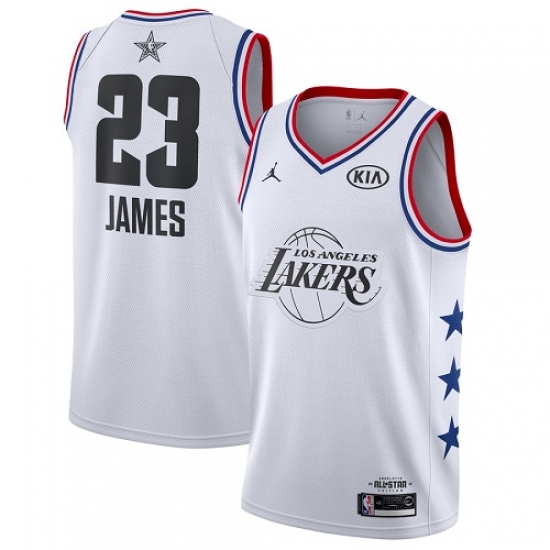 Men's Nike Los Angeles Lakers 23 LeBron James White Basketball Jordan Swingman 2019 All-Star Game Jersey