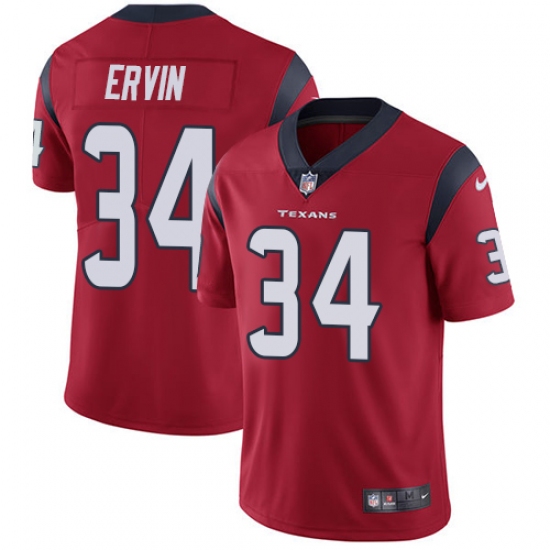 Youth Nike Houston Texans 34 Tyler Ervin Elite Red Alternate NFL Jersey