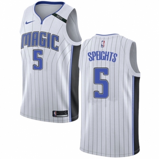 Men's Nike Orlando Magic 5 Marreese Speights Authentic NBA Jersey - Association Edition