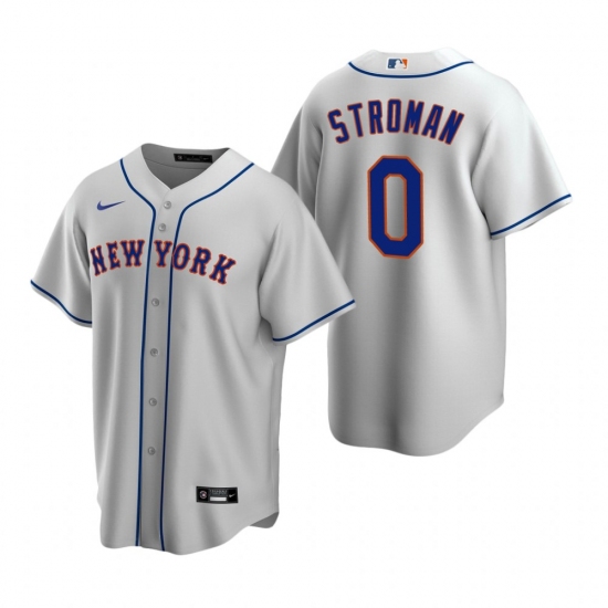 Men's Nike New York Mets 0 Marcus Stroman Gray Road Stitched Baseball Jersey