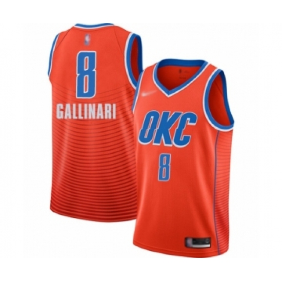 Youth Oklahoma City Thunder 8 Danilo Gallinari Swingman Orange Finished Basketball Jersey - Statement Edition