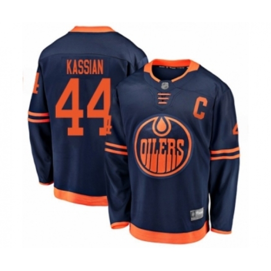 Youth Edmonton Oilers 44 Zack Kassian Authentic Navy Blue Alternate Fanatics Branded Breakaway Hockey Jersey